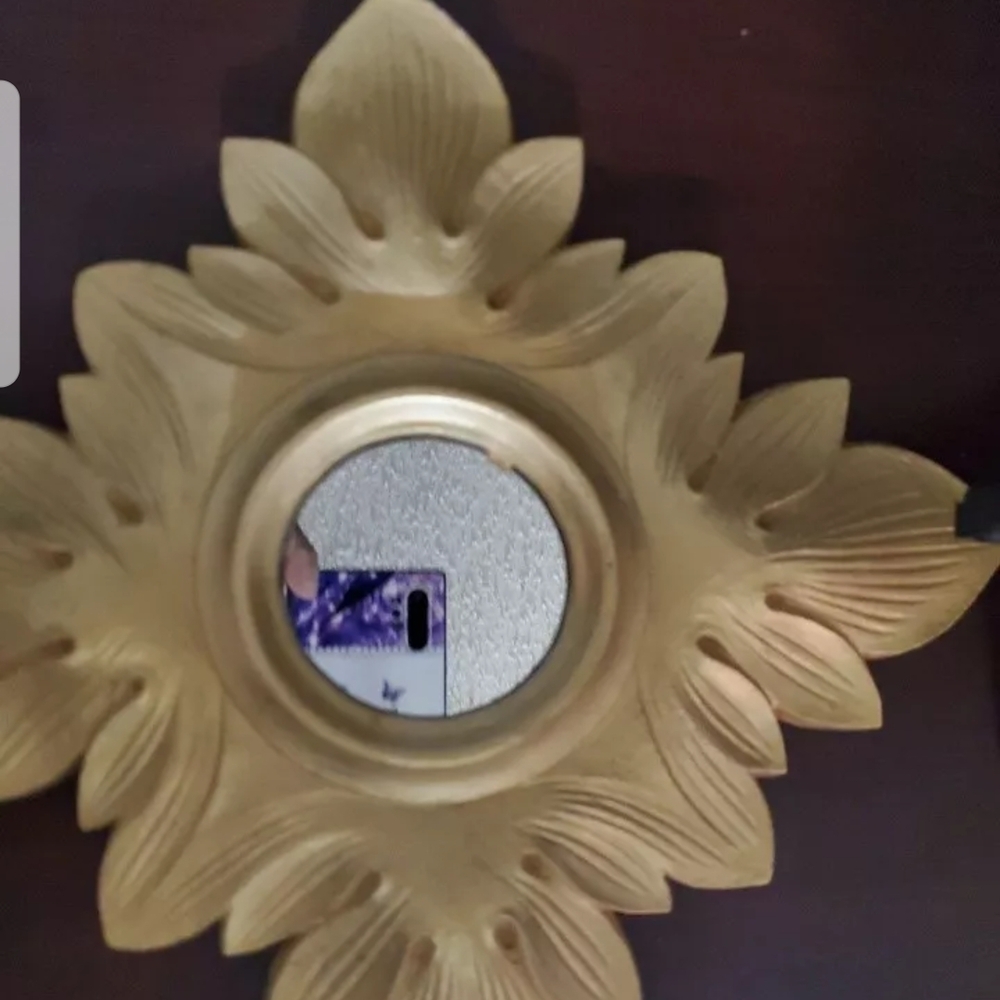 Sunburst Gold (PAINTED) Plastic Wall Hanging Mirror Square